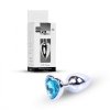 Plug-Jewellery Silver  Heart PLUG- Light Blue